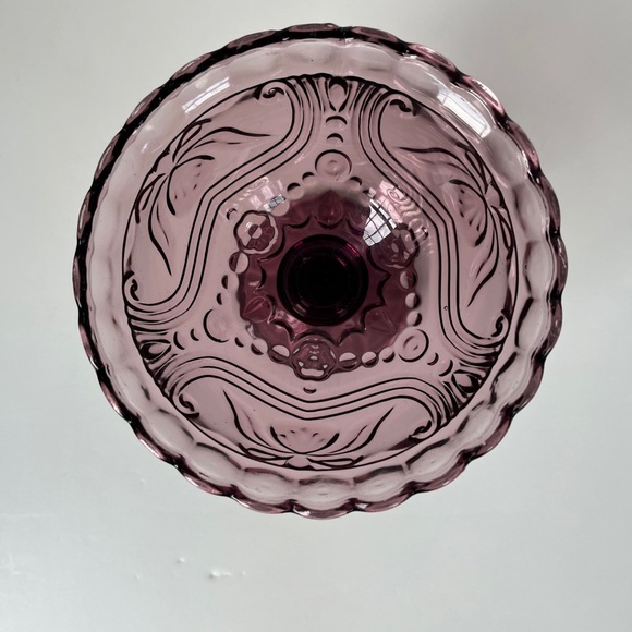 VTG NOS Pier 1 Amethyst Purple Glass Compote Bowl - Picture 4 of 4